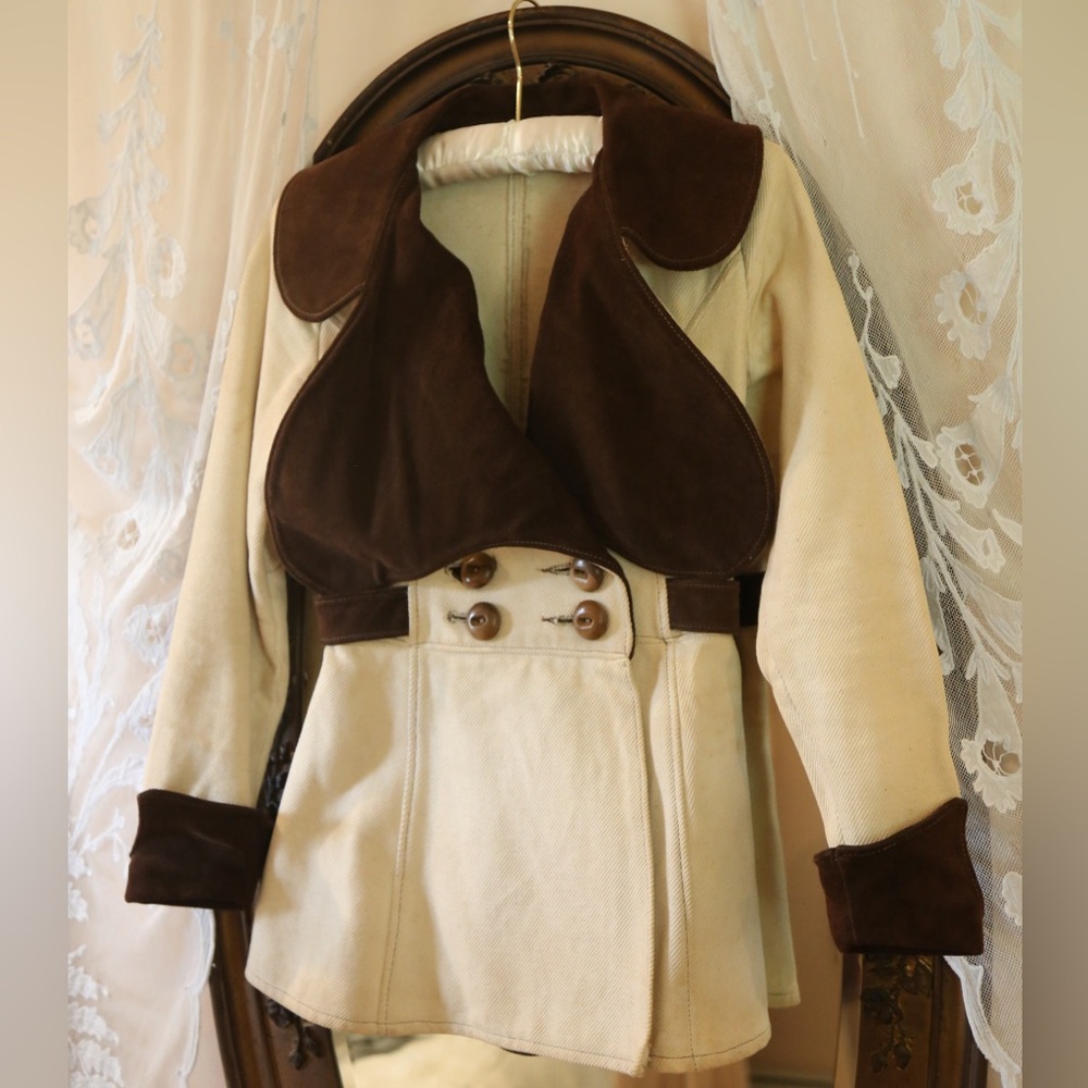 Vintage 70s Suede and canvas riding jacket